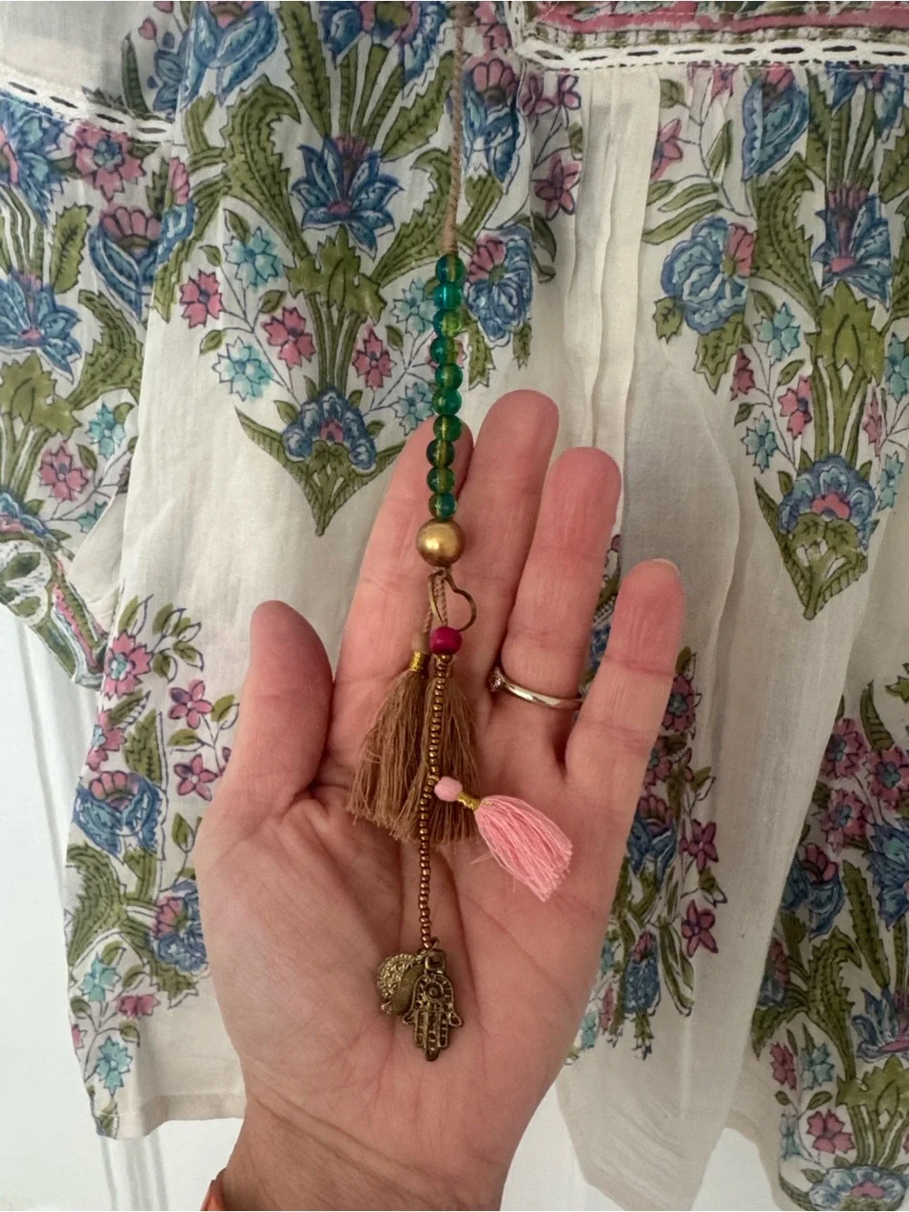 Bohemian Cream Floral Embroidered Tunic Top - Picture 2 of 3